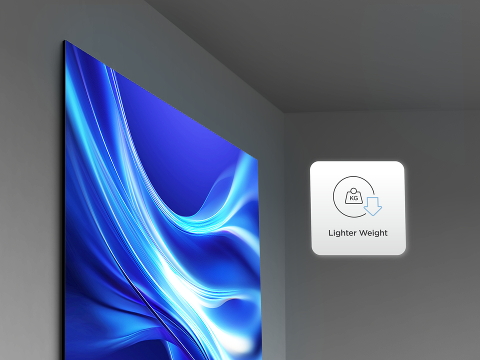 Lightweight Design for Easier Wall Mounting 1